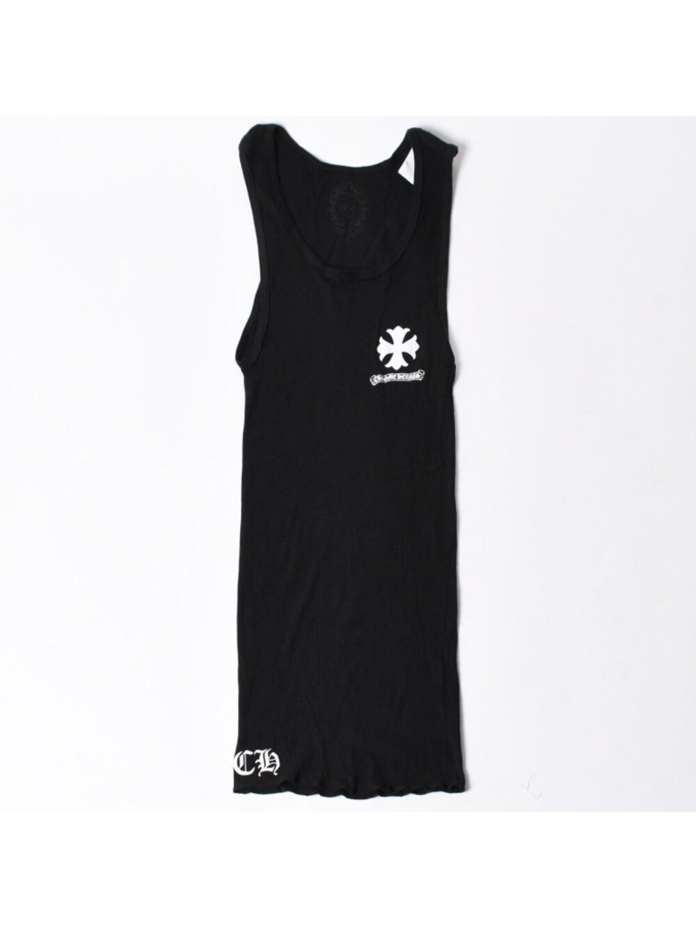 Chrome Hearts Circle CH Plus Tank Top Cotton Black White